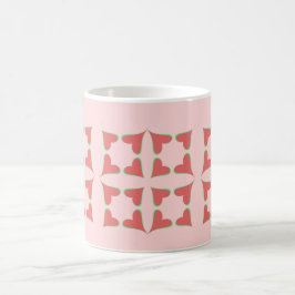 Vier Herzen aufgeteilt Tasse