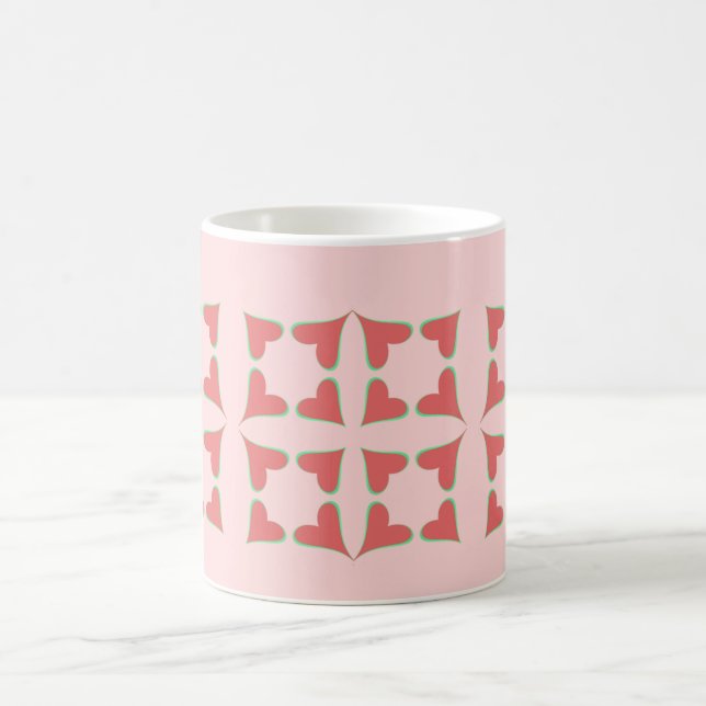 Vier Herzen aufgeteilt Tasse (Mittel)
