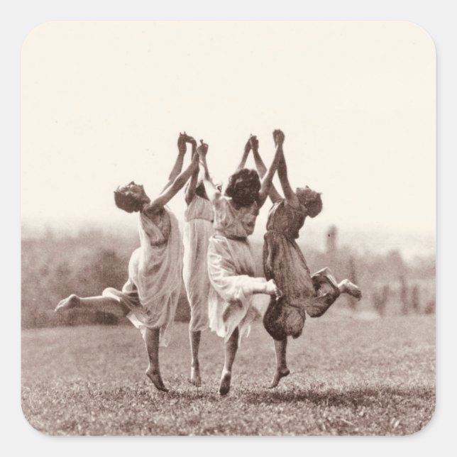 Vier Hexen tanzen von Monte Verita Quadratischer Aufkleber (Vorderseite)
