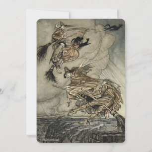 Vier Hexen "Up the Chimney" von Arthur Rackam Einladung