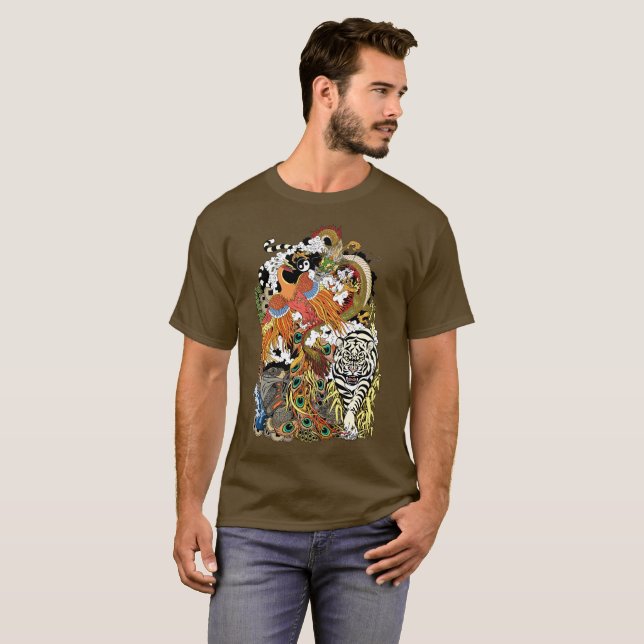 vier himmlische Tiere T-Shirt (Vorne ganz)