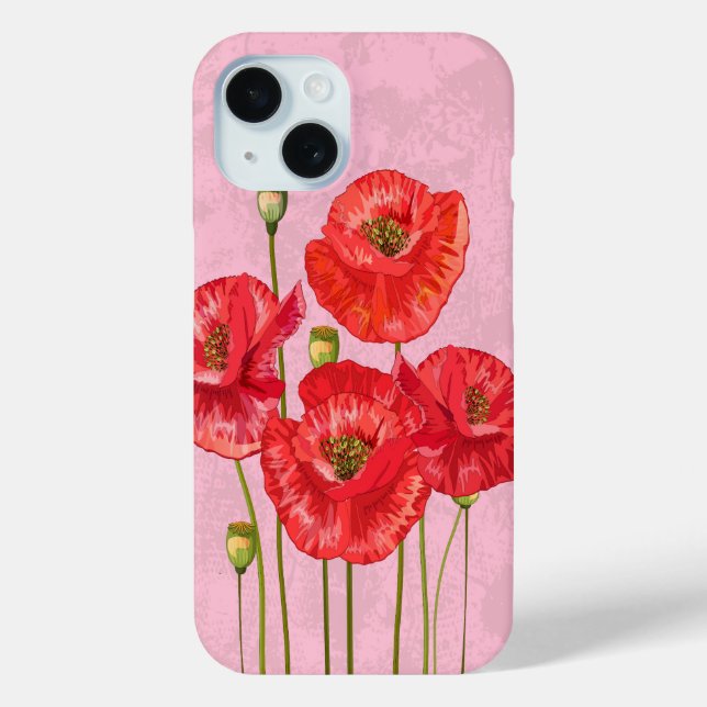Vier Hübsche rote Pflaumen auf Rosa Case-Mate iPhone Hülle (Rückseite)