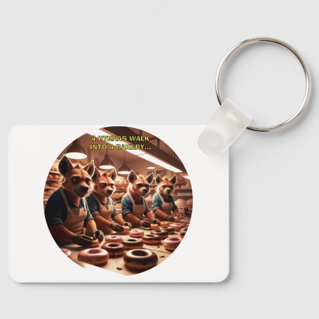Vier Hyänen gehen in eine Bäckerei... Schlüsselanhänger (Vorderseite)