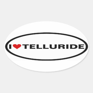 VIER I [Herz] Tellurid Ovaler Aufkleber