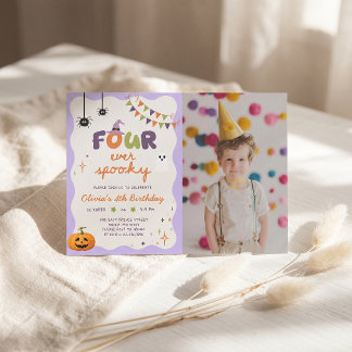 Vier-immer Spooky Boo-Tag Spaß Geburtstagseinladun Einladung