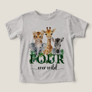 Vier immer wilde Safari-Dschungeltiere Kindergebur