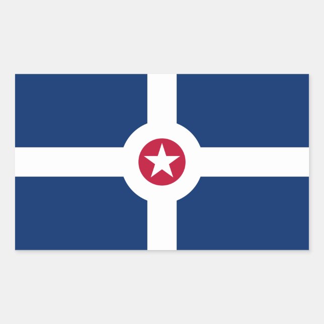 VIER Indianapolis-Flagge Rechteckiger Aufkleber (Vorderseite)