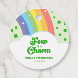 Vier ist ein Charm Rainbow 4. Geburtstag Party Geschenkanhänger
