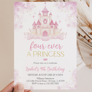 Vier Jahre pro Prinzessin 4. Geburtstag Einladung