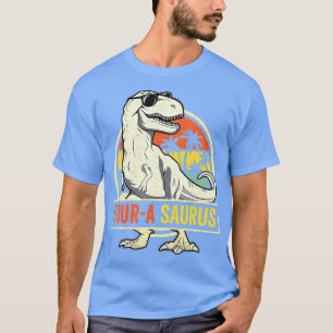 Vier Jahre Saurus Geburtstag T Rex 4 Jahre alter T T-Shirt