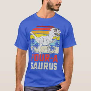 Vier Jahre Saurus Geburtstag T Rex 4 Jahre alter T T-Shirt