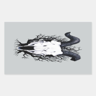 Vier Jahreszeit-Schädel: Winter-Schauer Rechteckiger Aufkleber