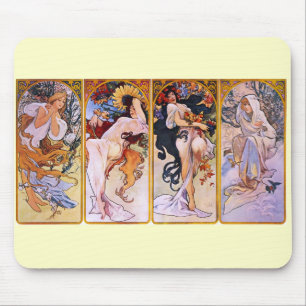 Vier Jahreszeiten Alfons Mucha Mousepad