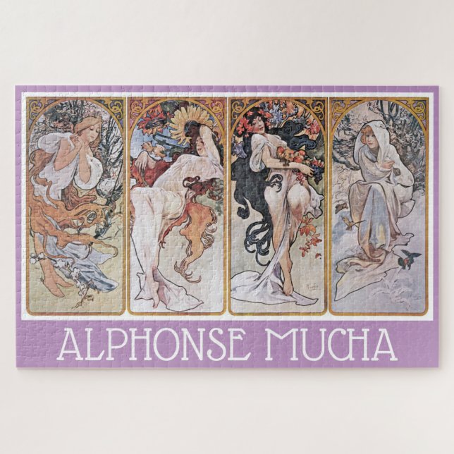 Vier Jahreszeiten, Alphonse Mucha Puzzle (Horizontal)