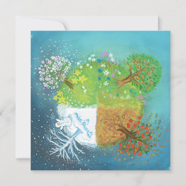 Vier Jahreszeiten auf Erden Karte (Vorderseite)