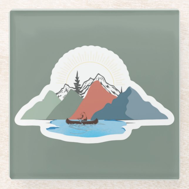 Vier Jahreszeiten der Adirondacks Glasuntersetzer (Vorderseite)