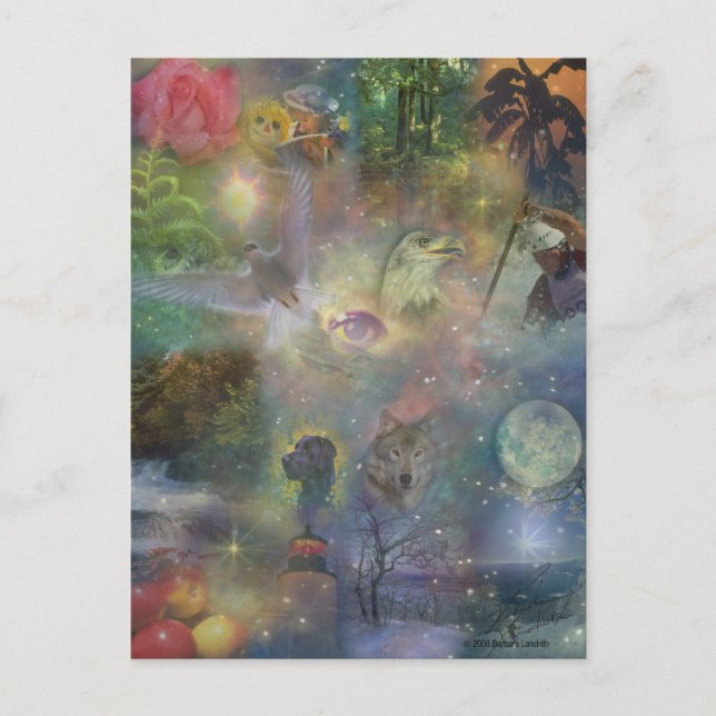 Vier Jahreszeiten - Frühjahr Sommer Winter Herbst Postkarte (Vorderseite)