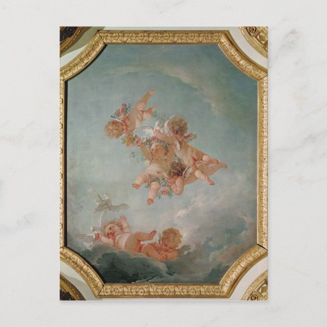 Vier Jahreszeiten im Saal du Conseil - Frühjahr Postkarte (Vorderseite)