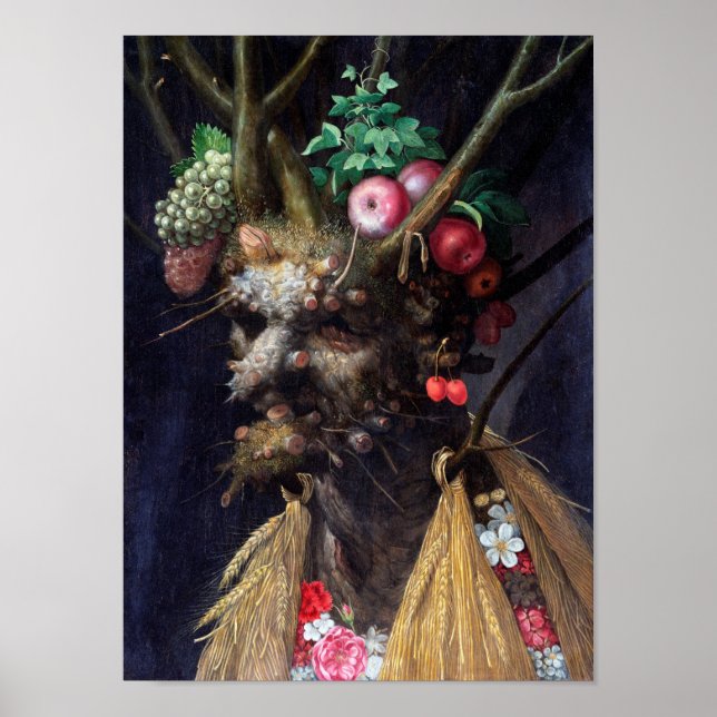 Vier Jahreszeiten in einem Kopf, Arcimboldo Poster (Vorne)
