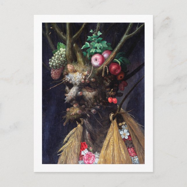 Vier Jahreszeiten in einem Kopf, Arcimboldo Postkarte (Vorderseite)