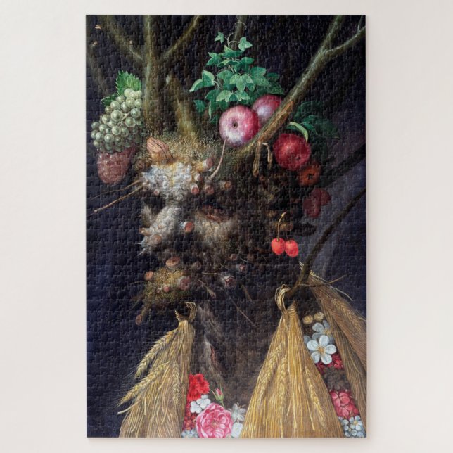 Vier Jahreszeiten in einem Kopf, Arcimboldo Puzzle (Vertikal)