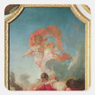 Vier Jahreszeiten in Salle du Conseil - Sommer Quadratischer Aufkleber