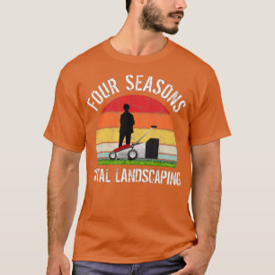 Vier-Jahreszeiten Landschaftsbild Vintag lustige R T-Shirt