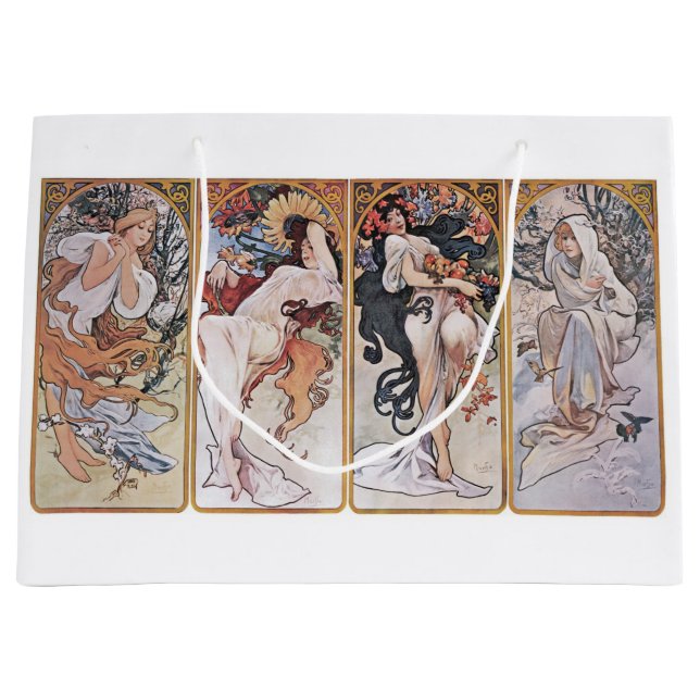 Vier Jahreszeiten, Mucha Große Geschenktüte (Vorderseite)