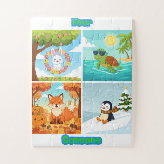 Vier Jahreszeiten Tiere Kinderpuzzle Puzzle