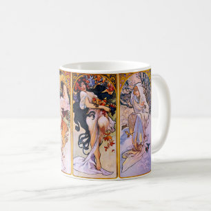Vier Jahreszeiten Vintage Art Nouveau von Alphonse Tasse