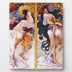Vier Jahreszeiten von Alfons Mucha Art Deco Nouvea Fotoplatte