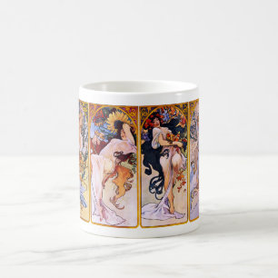 Vier Jahreszeiten von Alphonse Mucha 1895 Tasse