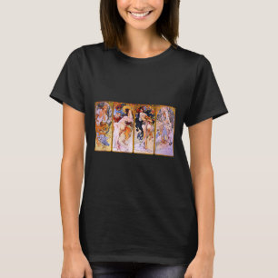 Vier Jahreszeiten von Mucha Art Nouveau T-Shirt