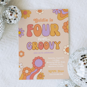 Vier je Groovy zum Geburtstag Einladung