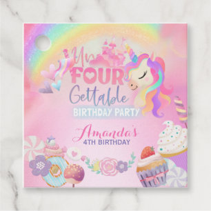 Vier je süße unvergessliche Donut 4. Geburtstag Geschenkanhänger