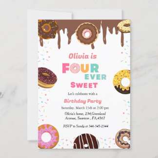 Vier je süßer Geburtstag, das 4. Einladung