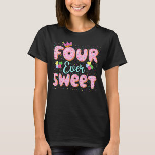 Vier je Sweet Donut Girls 4. Geburtstag 4 Jahre al T-Shirt