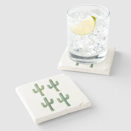 Vier Kakteen Untersetzer aus Aquarellmor