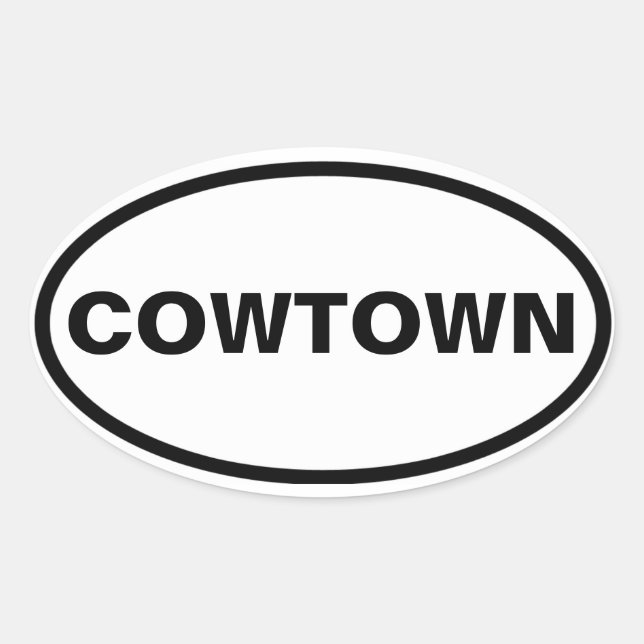 VIER Kalender "COWTOWN" Ovaler Aufkleber (Vorderseite)