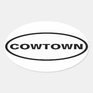VIER Kalender "COWTOWN" Ovaler Aufkleber