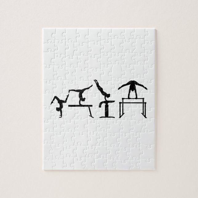 Vier Kampf Quadrathlon Gymnastik Puzzle (Vertikal)