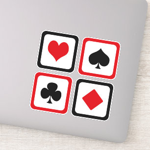 Vier Karten-Anzug Aufkleber
