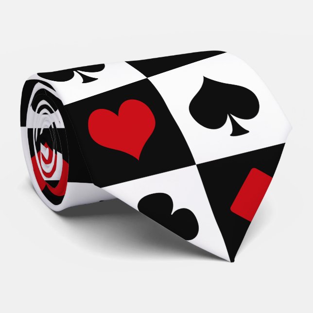 Vier Karten-Anzug Krawatte (Gerollt)