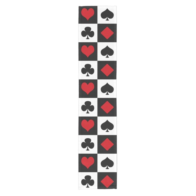 Vier Karten-Anzug Kurzer Tischläufer (Vorderseite)