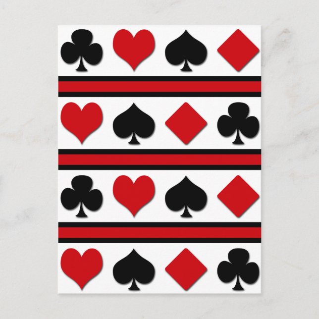 Vier Karten-Anzug Postkarte (Vorderseite)