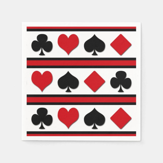 Vier Karten-Anzug Serviette (Vorderseite)