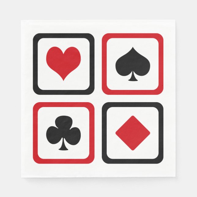 Vier Karten-Anzug Serviette (Vorderseite)