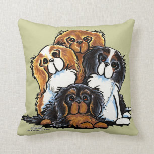 Vier Kavalier-König Charles Spaniels Kissen