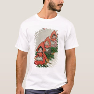 Vier kleine Mädchen auf einem Schlitten T-Shirt