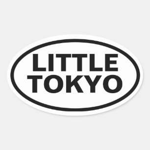 VIER Kleines Tokio Ovaler Aufkleber